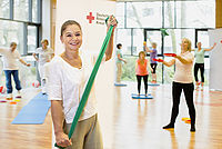 Gesundheitskurs, Gymnastik mit einem Thera-Band