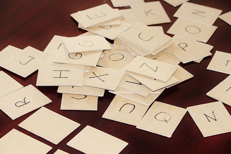 Karten mit einzelnen Buchstaben